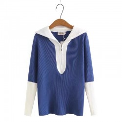 LM+  Knit zipper blouse