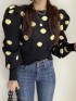 Polka dot knit pullover