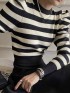 Stripe knit pullover