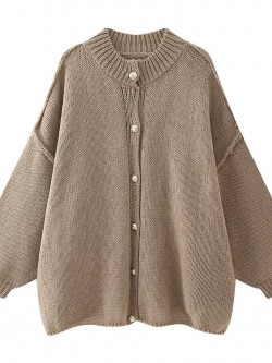 Oversized button knit cardigan