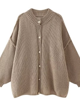 Oversized button knit cardigan