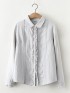 Frill detail button blouse