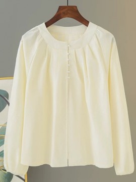 LM+  round collar blouse