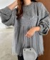 Lace layered knit pullover