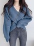 Crisscross wrap knit cardigan