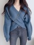 Crisscross wrap knit cardigan