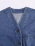 Denim button blouse