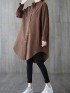 Long button tunic blouse