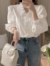 Lace hem blouse