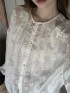 Sheer floral broderie  blouse