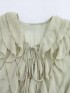 Ruffle tie-string  blouse