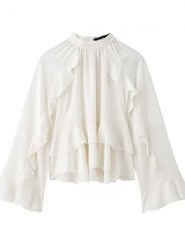 Sheer ruffle blouse