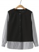 LM+  combination button blouse