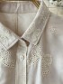 Bow motif broderie eyelet blouse