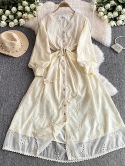 Floral broderie eyelet dress