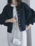 Puff sleeve knit cardigan