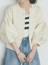 Puff sleeve knit cardigan