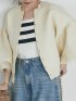 Puff sleeve knit cardigan