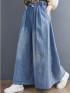 LM+ denim palazzo pants