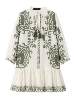 Baroque motif tunic dress