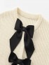 Bow detail knit cardigan