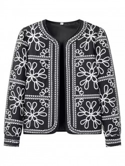 Floral motif cardigan