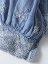 Embroidery motif denim blouse