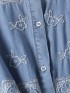 Embroidery motif denim blouse