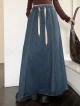 Denim drawstring skirt