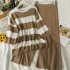 Stripe knit top and pants set