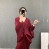 [PREMIUM] V-Neck Pleated Dress