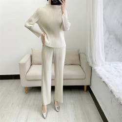 [PREMIUM]  Pleated blouse and pants set