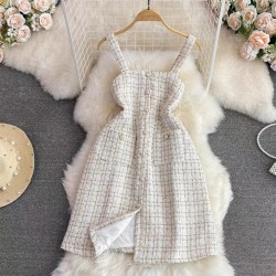 Sleeveless tweed dress