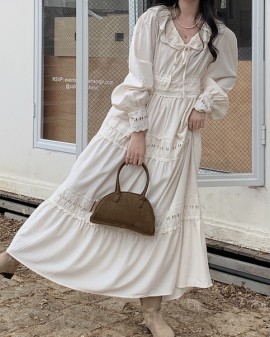 Long dress with see-through panel