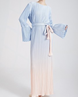 Pleated Ombre dress with sash
