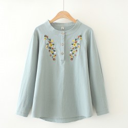 LM+ Floral Embroidered Blouse