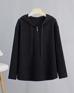LM+ Zipper detail hoodie pullover