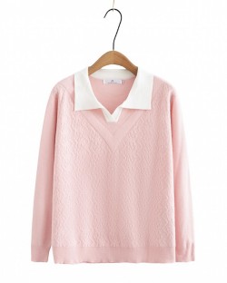 LM+ Collared knit pullover