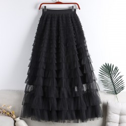 Long tutu tiered skirt