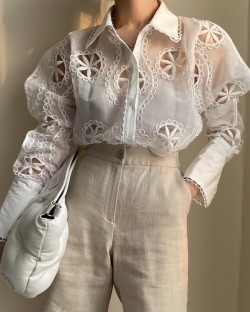 Cut-out broderie blouse