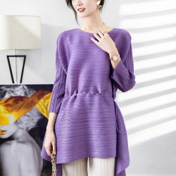 Pleated  blouse with drawstring waist