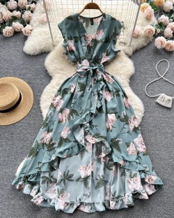Floral asymmetrical dress