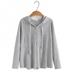 LM+ Zipper hoodie blouse