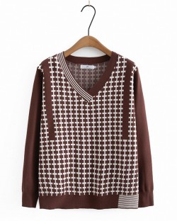 LM+ Checkered knit pullover