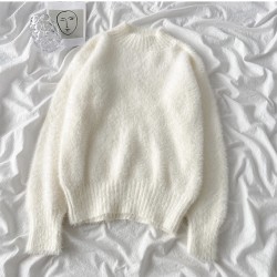 Fuzzy knit pullover