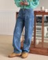 Bow motif denim jeans