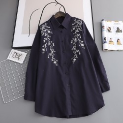 Long Floral Embroidered Shirt