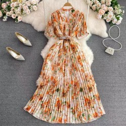 Floral dress with belt
