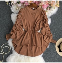 Ruched sleeves blouse