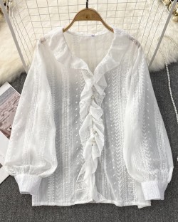 Sheer embroidered blouse